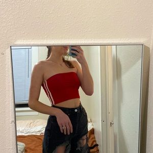 Red Brandy Melville Tube Top OS